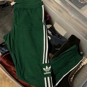 Green adidas leggings